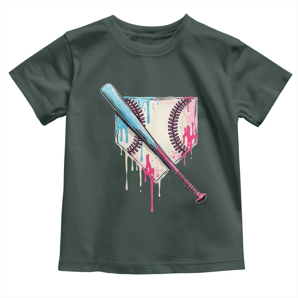 Baseball Home Plate Drip With Sprinkles Toddler T Shirt TS02 Dark Forest Green Print Your Wear