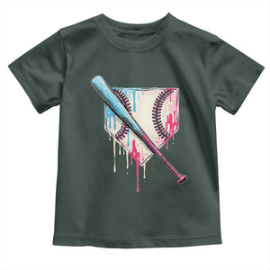 Baseball Home Plate Drip With Sprinkles Toddler T Shirt TS02 Dark Forest Green Print Your Wear