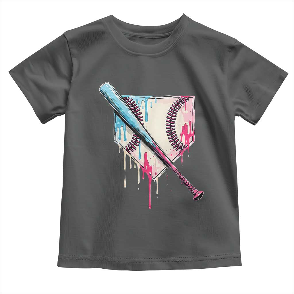 Baseball Home Plate Drip With Sprinkles Toddler T Shirt TS02 Dark Heather Print Your Wear