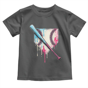 Baseball Home Plate Drip With Sprinkles Toddler T Shirt TS02 Dark Heather Print Your Wear