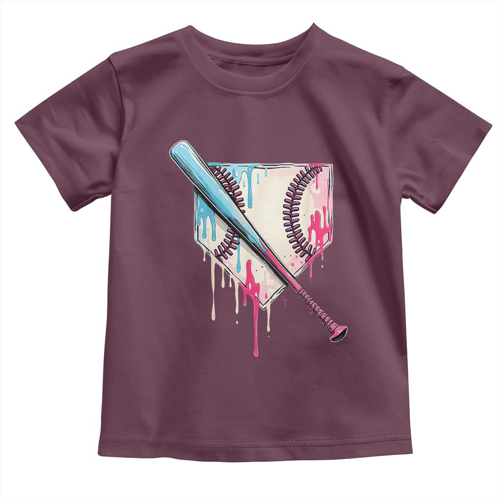 Baseball Home Plate Drip With Sprinkles Toddler T Shirt TS02 Maroon Print Your Wear