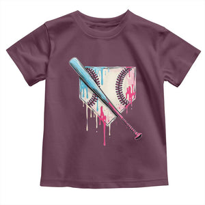 Baseball Home Plate Drip With Sprinkles Toddler T Shirt TS02 Maroon Print Your Wear
