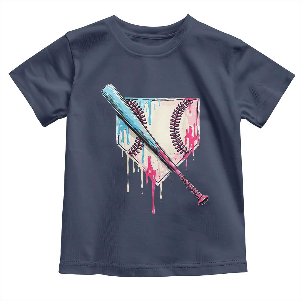 Baseball Home Plate Drip With Sprinkles Toddler T Shirt TS02 Navy Print Your Wear
