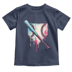 Baseball Home Plate Drip With Sprinkles Toddler T Shirt TS02 Navy Print Your Wear