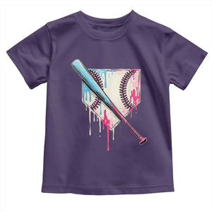 Baseball Home Plate Drip With Sprinkles Toddler T Shirt TS02 Purple Print Your Wear