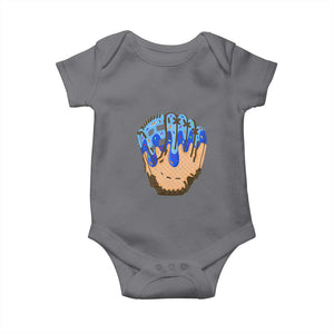 Blue Ice Cream Cone Baseball Glove Drip Baby Onesie TS02 Charcoal Print Your Wear