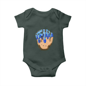 Blue Ice Cream Cone Baseball Glove Drip Baby Onesie TS02 Print Your Wear