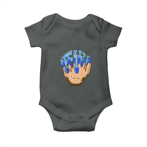 Blue Ice Cream Cone Baseball Glove Drip Baby Onesie TS02 Dark Heather Print Your Wear
