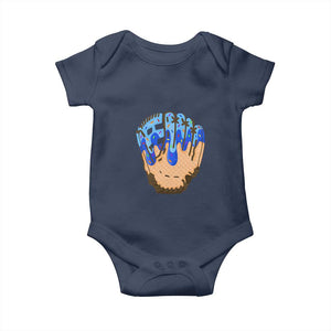Blue Ice Cream Cone Baseball Glove Drip Baby Onesie TS02 Navy Print Your Wear