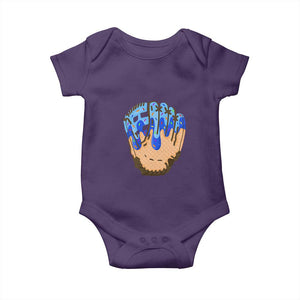 Blue Ice Cream Cone Baseball Glove Drip Baby Onesie TS02 Purple Print Your Wear