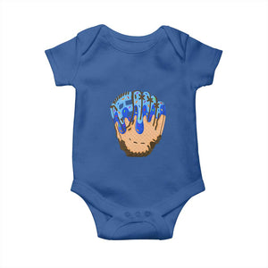 Blue Ice Cream Cone Baseball Glove Drip Baby Onesie TS02 Royal Blue Print Your Wear