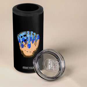 Blue Ice Cream Cone Baseball Glove Drip 4 in 1 Can Cooler Tumbler TS02 Print Your Wear