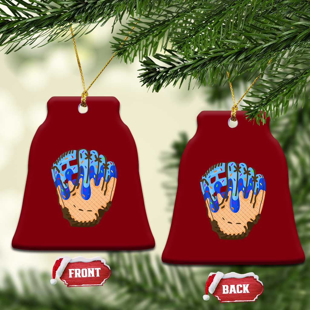 Blue Ice Cream Cone Baseball Glove Drip Ceramic Ornament TS02 Print Your Wear