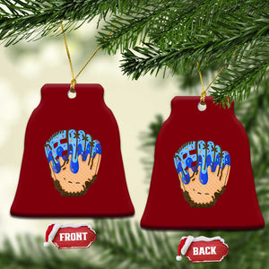 Blue Ice Cream Cone Baseball Glove Drip Ceramic Ornament TS02 Print Your Wear