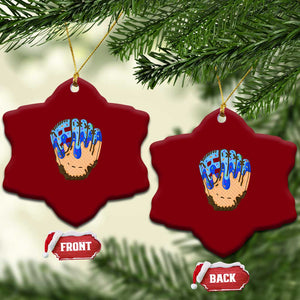 Blue Ice Cream Cone Baseball Glove Drip Ceramic Ornament TS02 Print Your Wear