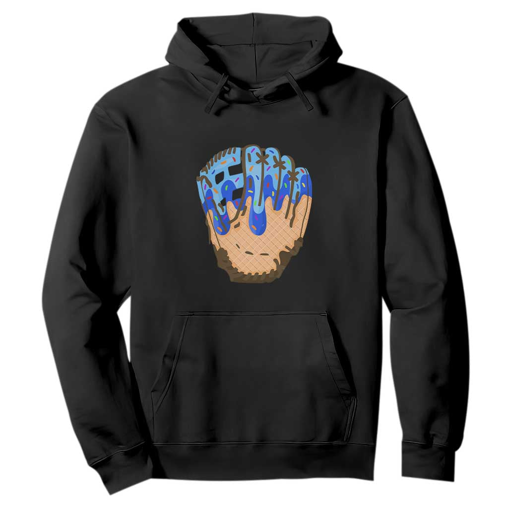 Blue Ice Cream Cone Baseball Glove Drip Hoodie TS02 Black Print Your Wear