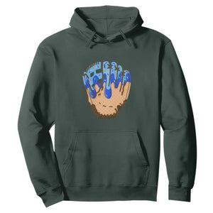 Blue Ice Cream Cone Baseball Glove Drip Hoodie TS02 Dark Forest Green Print Your Wear