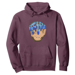 Blue Ice Cream Cone Baseball Glove Drip Hoodie TS02 Maroon Print Your Wear