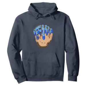 Blue Ice Cream Cone Baseball Glove Drip Hoodie TS02 Navy Print Your Wear