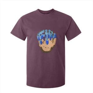 Blue Ice Cream Cone Baseball Glove Drip T Shirt For Kid TS02 Maroon Print Your Wear