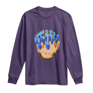 Blue Ice Cream Cone Baseball Glove Drip Long Sleeve Shirt TS02 Purple Print Your Wear