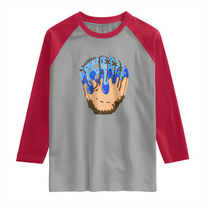 Blue Ice Cream Cone Baseball Glove Drip Raglan Shirt TS02 Sport Gray Red Print Your Wear