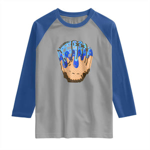 Blue Ice Cream Cone Baseball Glove Drip Raglan Shirt TS02 Sport Gray Royal Print Your Wear