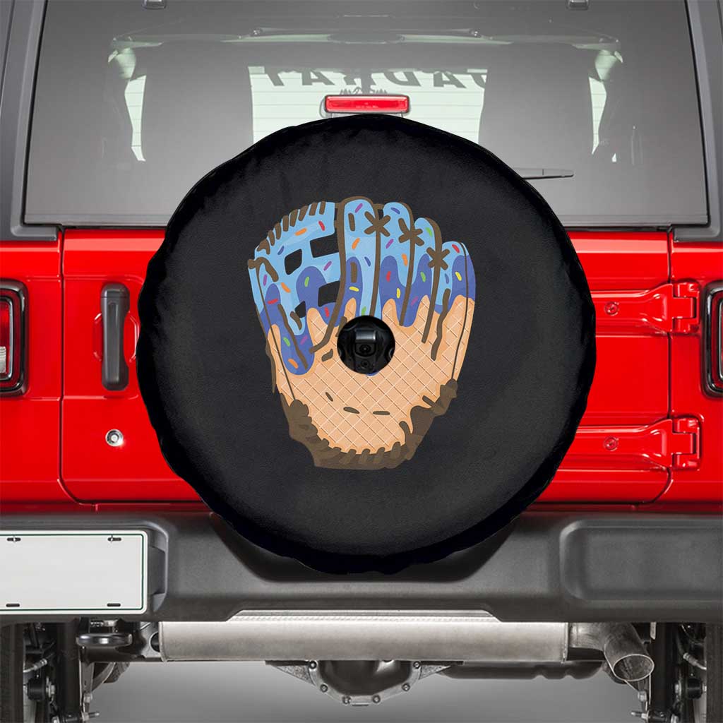 Blue Ice Cream Cone Baseball Glove Drip Spare Tire Cover TS02 Black Print Your Wear