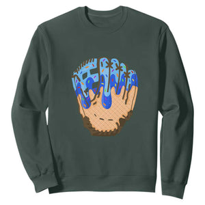 Blue Ice Cream Cone Baseball Glove Drip Sweatshirt TS02 Dark Forest Green Print Your Wear