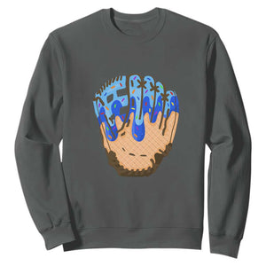 Blue Ice Cream Cone Baseball Glove Drip Sweatshirt TS02 Dark Heather Print Your Wear