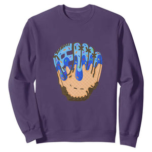 Blue Ice Cream Cone Baseball Glove Drip Sweatshirt TS02 Purple Print Your Wear