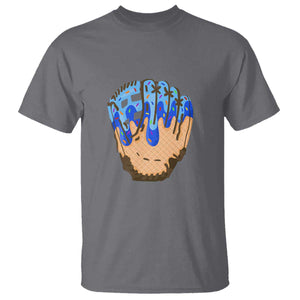 Blue Ice Cream Cone Baseball Glove Drip T Shirt TS02 Charcoal Print Your Wear