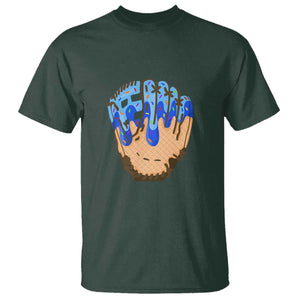 Blue Ice Cream Cone Baseball Glove Drip T Shirt TS02 Dark Forest Green Print Your Wear