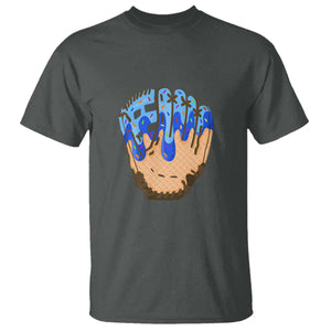 Blue Ice Cream Cone Baseball Glove Drip T Shirt TS02 Dark Heather Print Your Wear
