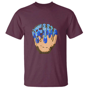 Blue Ice Cream Cone Baseball Glove Drip T Shirt TS02 Maroon Print Your Wear