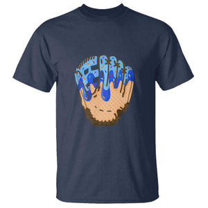 Blue Ice Cream Cone Baseball Glove Drip T Shirt TS02 Navy Print Your Wear