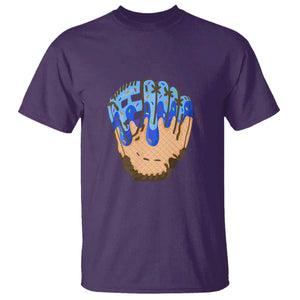Blue Ice Cream Cone Baseball Glove Drip T Shirt TS02 Purple Print Your Wear