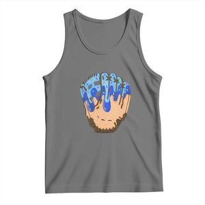 Blue Ice Cream Cone Baseball Glove Drip Tank Top TS02 Black Heather Print Your Wear