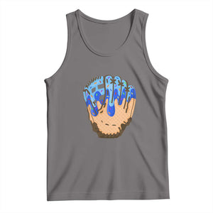 Blue Ice Cream Cone Baseball Glove Drip Tank Top TS02 Deep Heather Print Your Wear