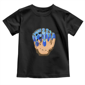 Blue Ice Cream Cone Baseball Glove Drip Toddler T Shirt TS02 Black Print Your Wear