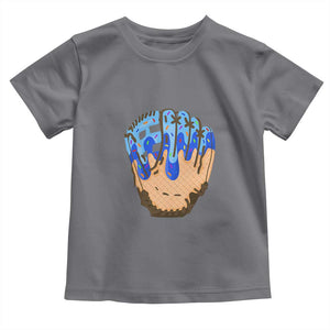 Blue Ice Cream Cone Baseball Glove Drip Toddler T Shirt TS02 Charcoal Print Your Wear