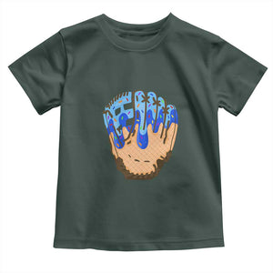 Blue Ice Cream Cone Baseball Glove Drip Toddler T Shirt TS02 Dark Forest Green Print Your Wear