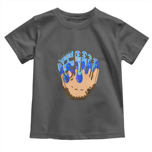 Blue Ice Cream Cone Baseball Glove Drip Toddler T Shirt TS02 Dark Heather Print Your Wear