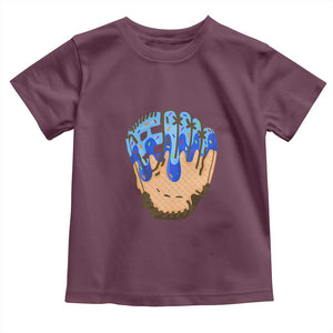 Blue Ice Cream Cone Baseball Glove Drip Toddler T Shirt TS02 Maroon Print Your Wear
