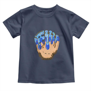 Blue Ice Cream Cone Baseball Glove Drip Toddler T Shirt TS02 Navy Print Your Wear