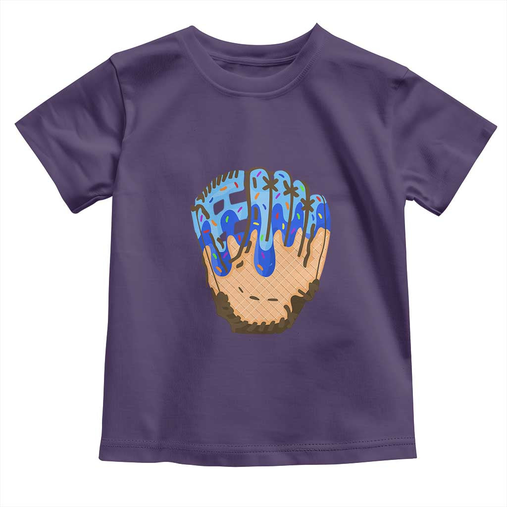 Blue Ice Cream Cone Baseball Glove Drip Toddler T Shirt TS02 Purple Print Your Wear