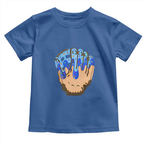 Blue Ice Cream Cone Baseball Glove Drip Toddler T Shirt TS02 Royal Blue Print Your Wear