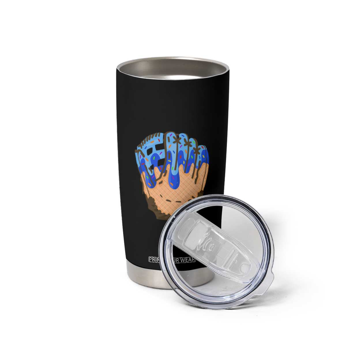 Blue Ice Cream Cone Baseball Glove Drip Tumbler Cup TS02 Print Your Wear