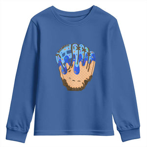 Blue Ice Cream Cone Baseball Glove Drip Youth Sweatshirt TS02 Royal Blue Print Your Wear