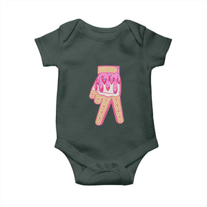Pink Ice Cream Baseball Glove Sprinkles Drip Baby Onesie Funny V Sign TS02 Print Your Wear